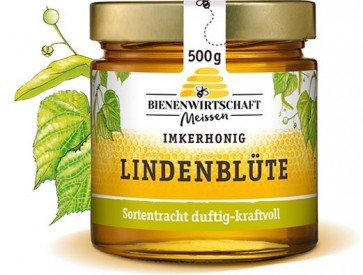 #2323 BWM Lindenblüte flüssig 500g Glas Honig